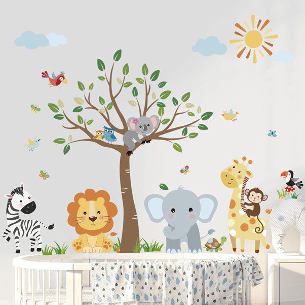 Decalmile Forest Baby Animals Wall Decals