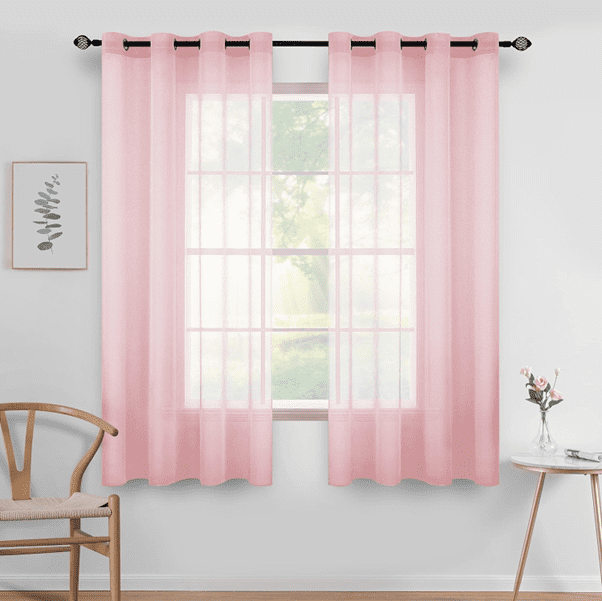MIULEE 2 Panels Baby Pink Window Curtains