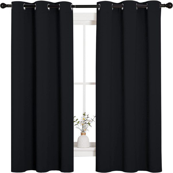 1. NICETOWN Halloween Pitch Black Curtains