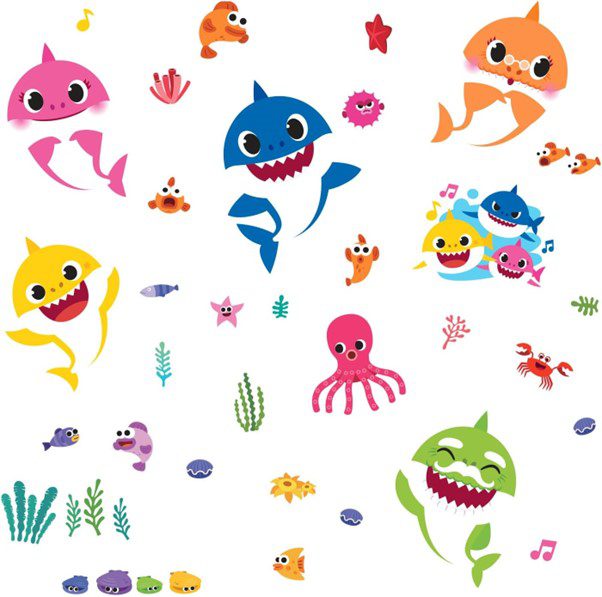 RoomMates Baby Shark Stick Wall Decals