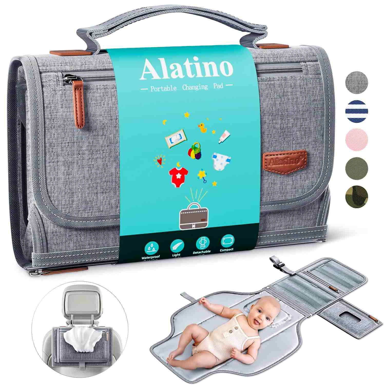 Alatino Portable Diaper Changing Pad