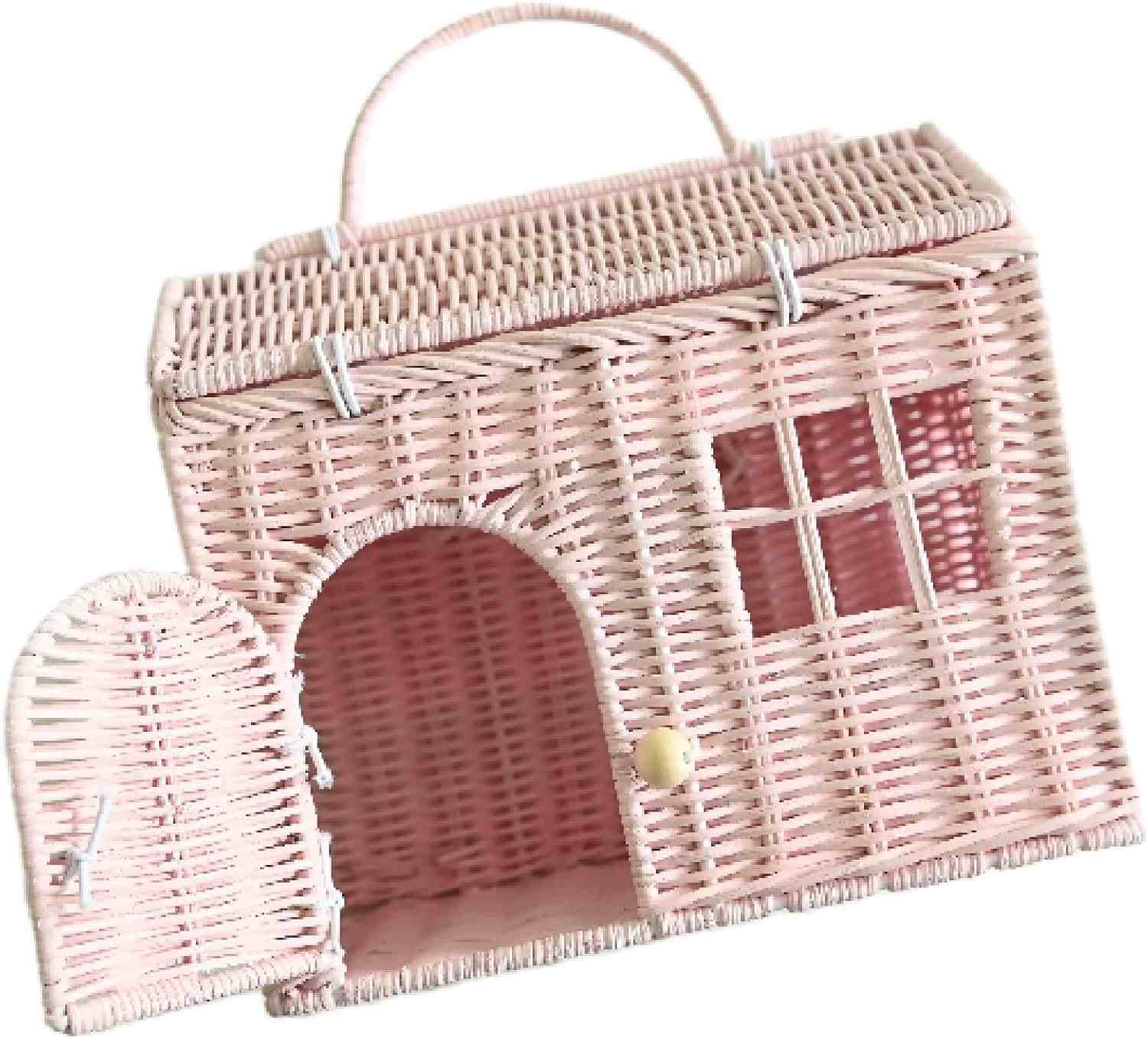 Rool Rattan House Shaped Basket