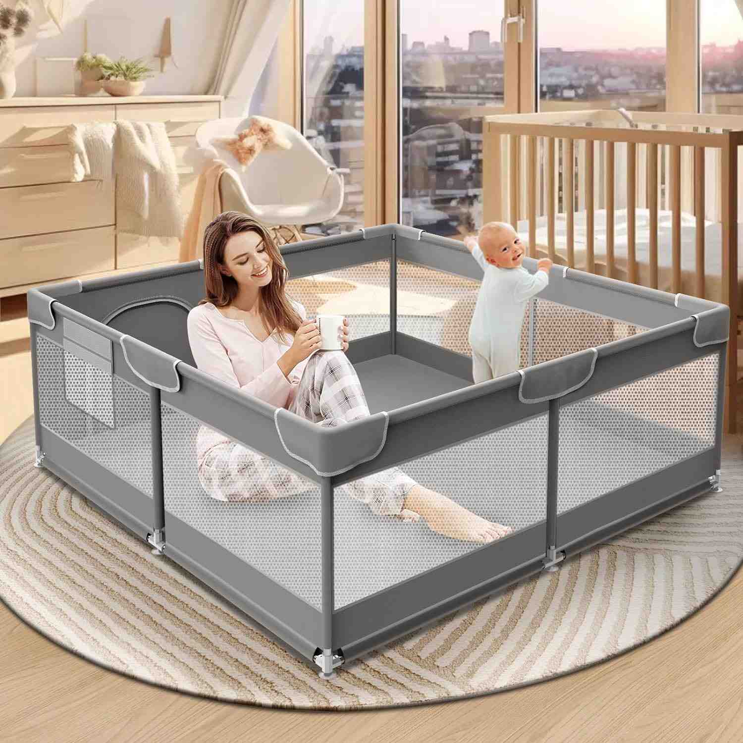 XVISHX Baby Playpen