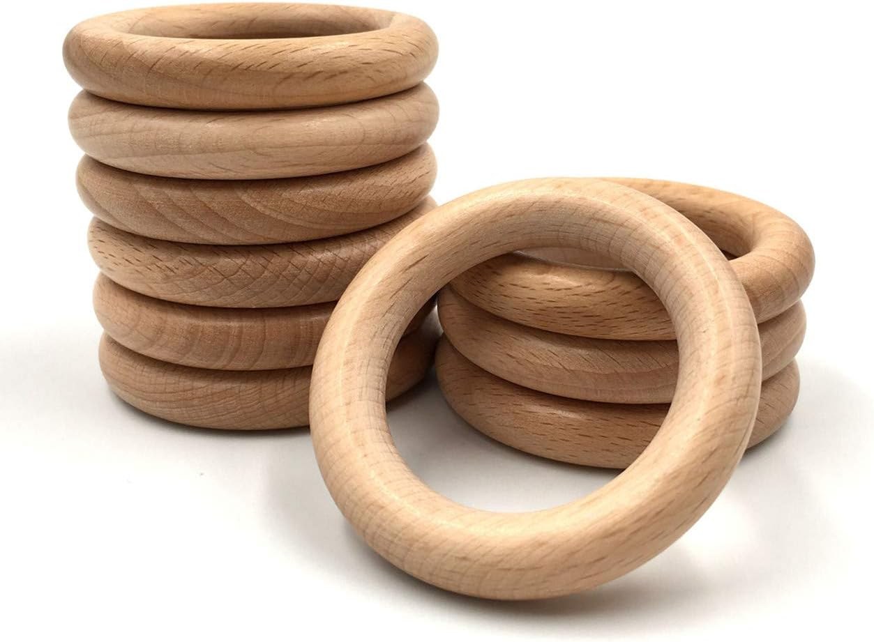 HEOCAKR Natural Beech Wood Rings
