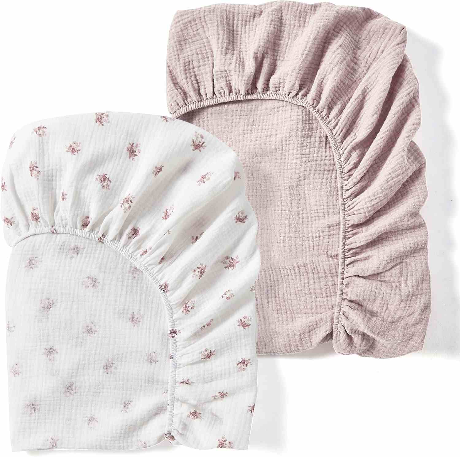 JOHNPEY Muslin Crib Sheets Neutral