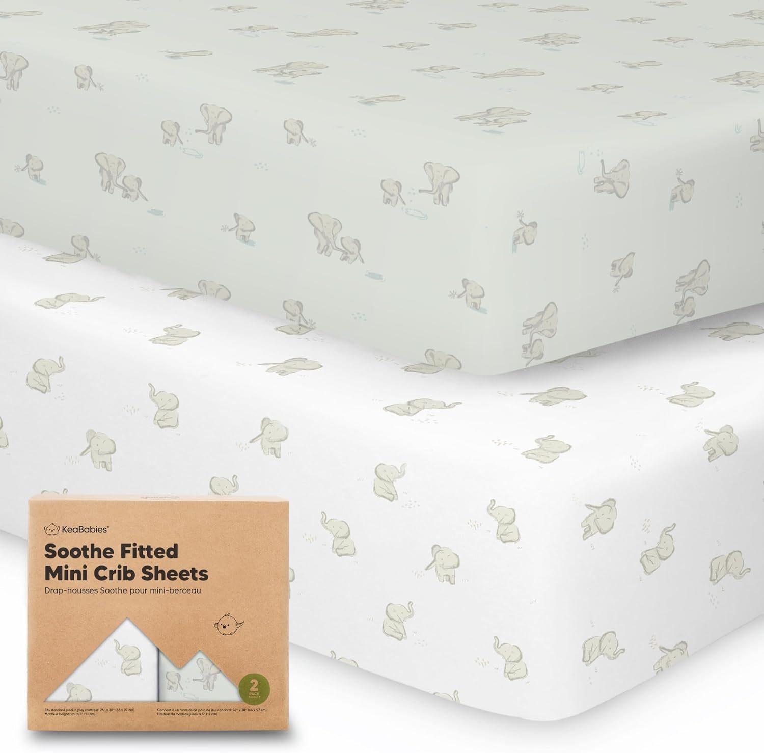 KeaBabies 2-Pack Mini Crib Sheets