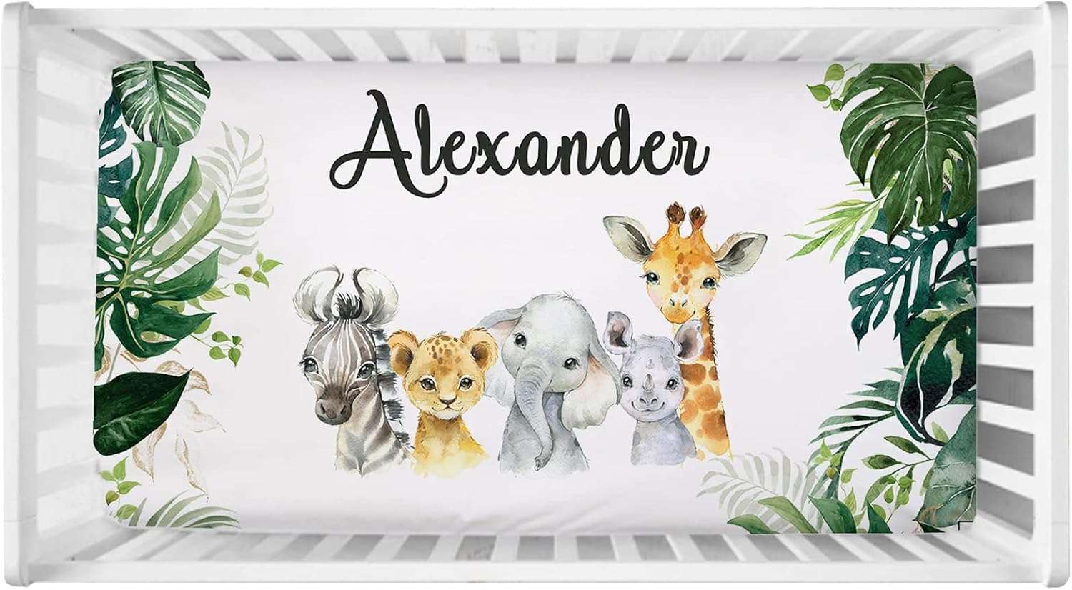 LVYZIHO Jungle Animals Baby Crib Sheet