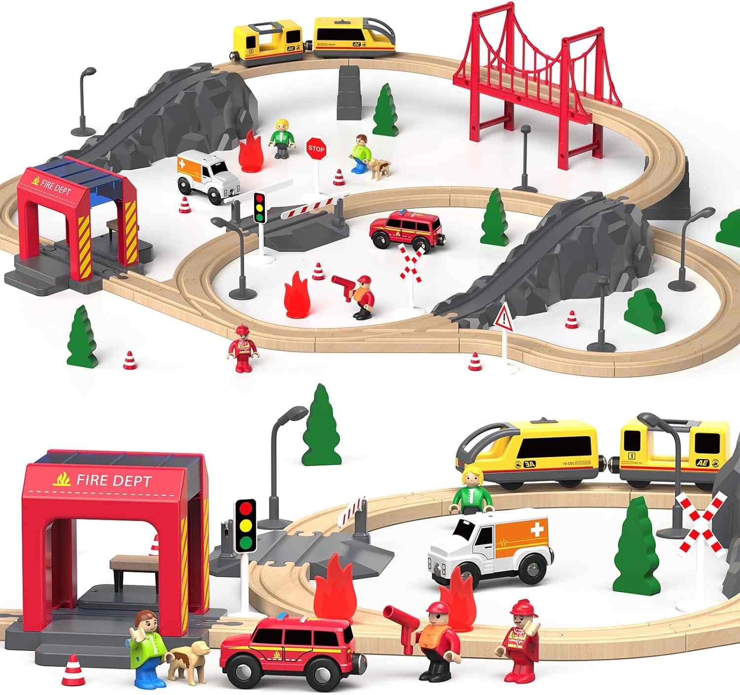 Giant bean Wooden Train Tracks