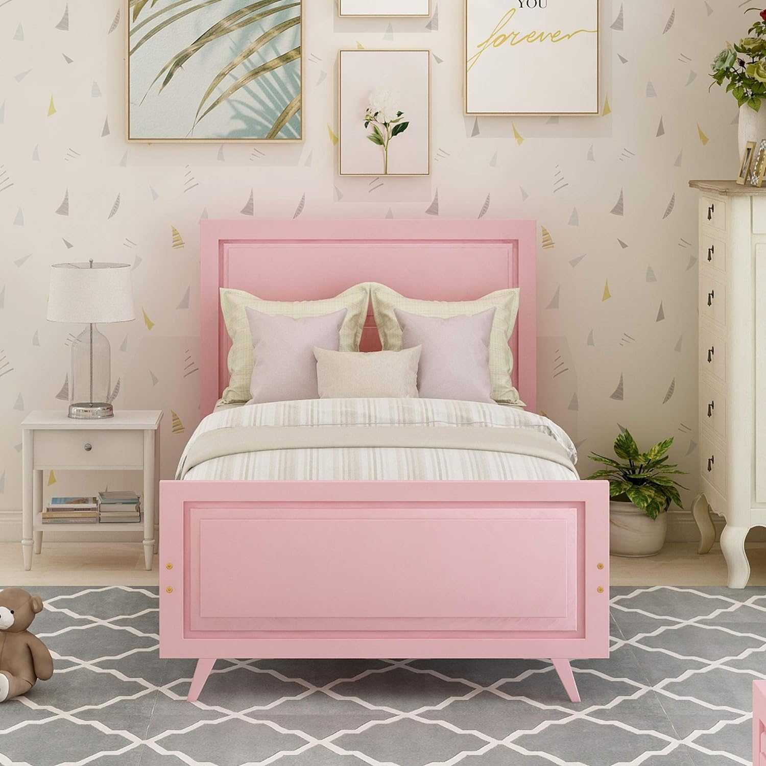 Majnesvon Wood Platform Sleigh Bed