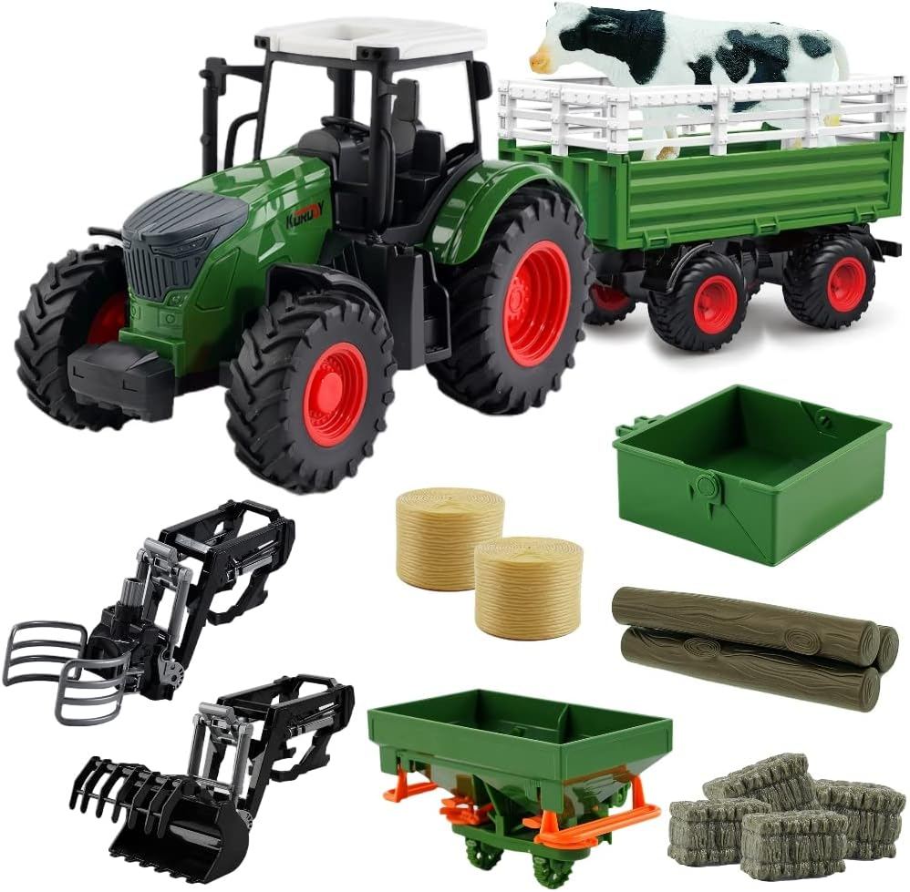 Peagprav Farm Toys Tractor with Trailer