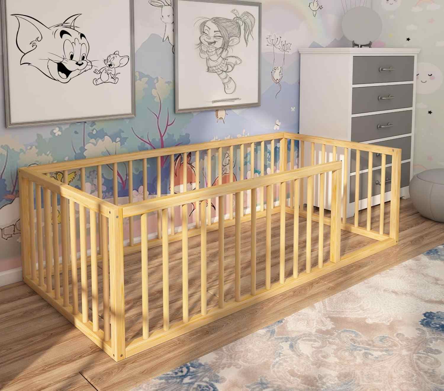 wood and montessori Crib Montessori Floor Bed