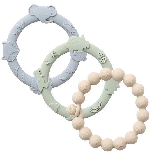 yiveko baby teether rings - easy grip