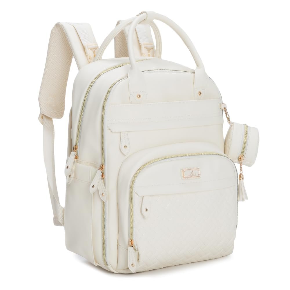 BabbleRoo Leather Diaper Bag Backpack