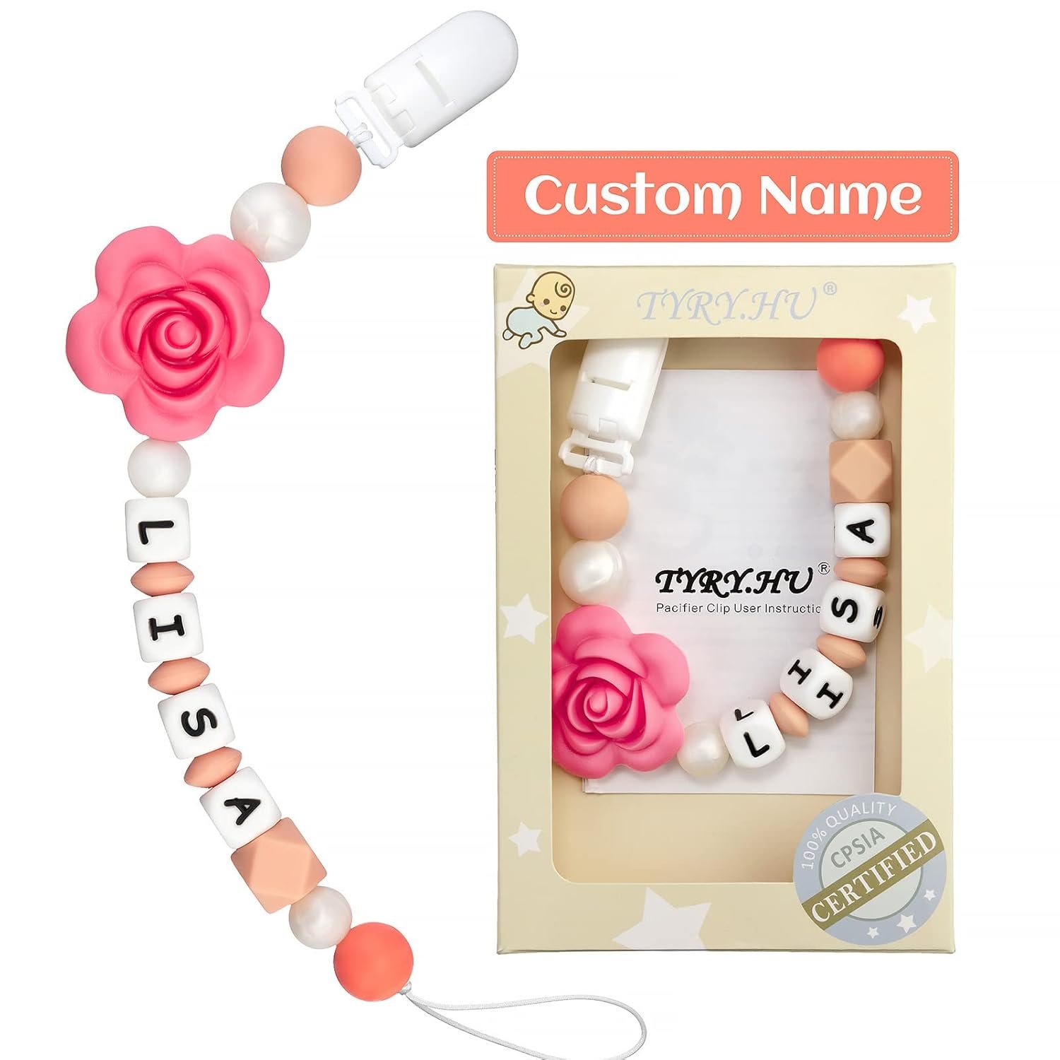 JOIE HOME Personalized Pacifier Clip